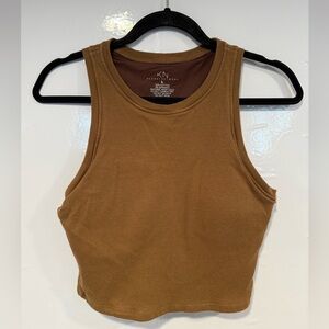 Klassy Network Ribbed Brown racerback tank Crop Top